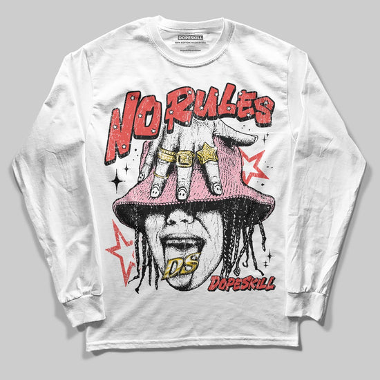 Red Sneakers DopeSkill Long Sleeve T-Shirt No Rules Graphic Streetwear - White 