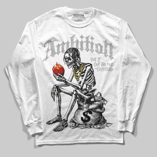 Grey Sneakers DopeSkill Long Sleeve T-Shirt Ambition Graphic Streetwear - White