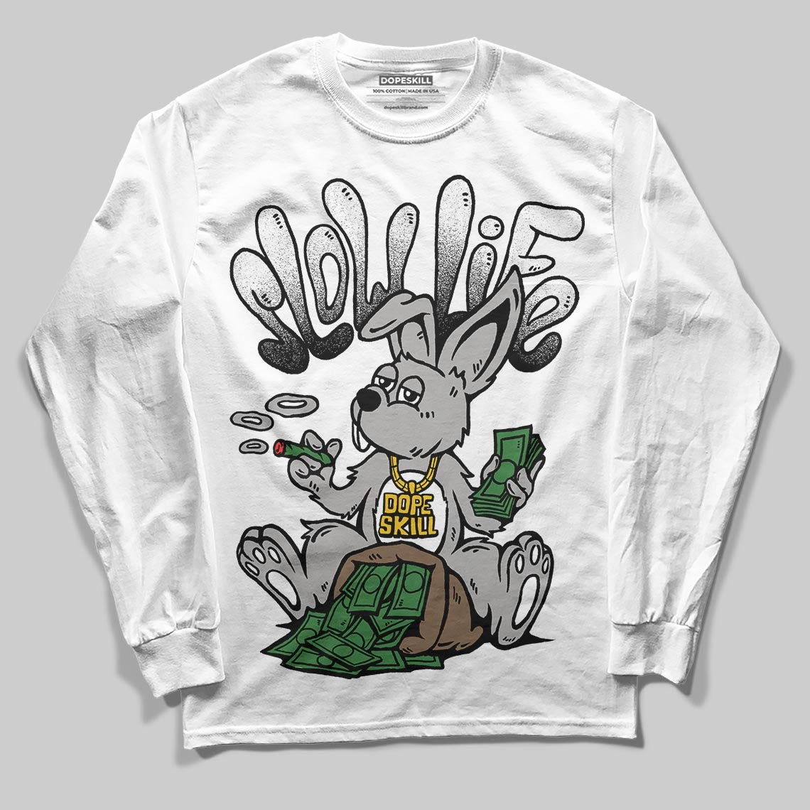 Black and White Sneakers DopeSkill Long Sleeve T-Shirt Slow Life Graphic Streetwear  - White 