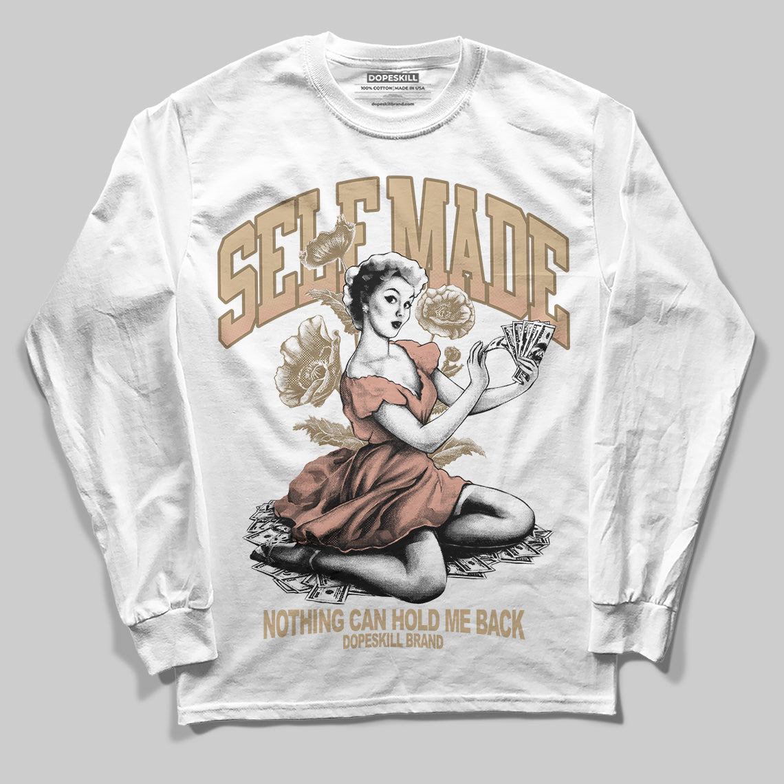 TAN Sneakers DopeSkill Long Sleeve T-Shirt Self Made Graphic Streetwear - White