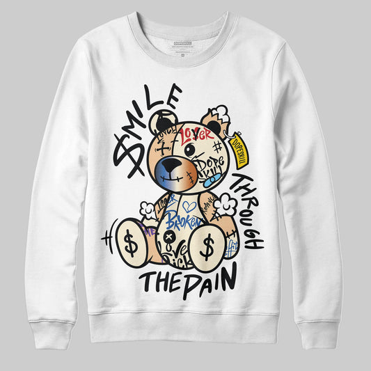 Jordan 17 Retro Low SP Infinite Archives DopeSkill Sweatshirt Smile Through The Pain Graphic Streetwear - White