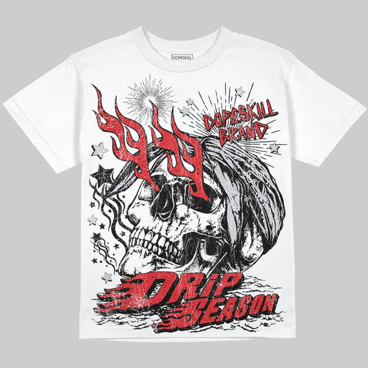 Jordan 4 Retro Red Cement DopeSkill Oversize Print T-Shirt Drip Season Graphic Streetwear