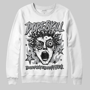 Jordan 5 Retro Wolf Grey (2026) DopeSkill Sweatshirt Root of Evil Graphic Streetwear - White
