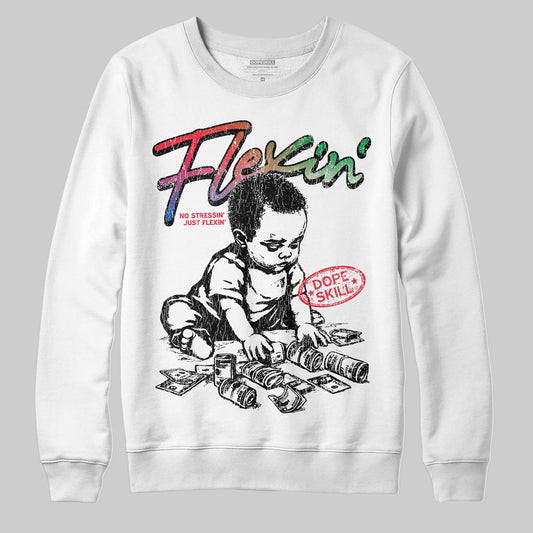 Jordan 11 Retro 285 Atlanta DopeSkill Sweatshirt Flexin' Graphic Streetwear - White
