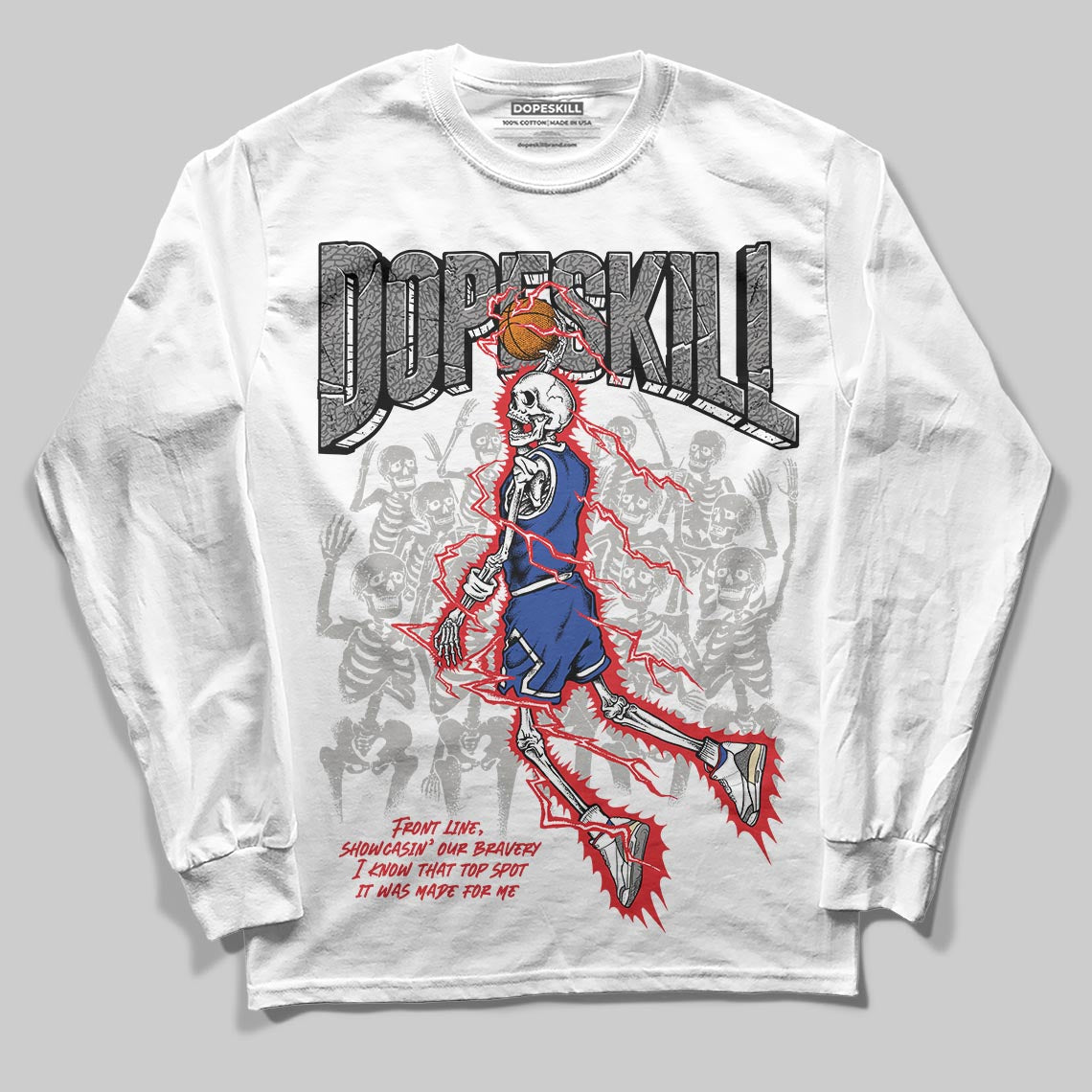 Jordan 3 “Seoul 2.0” DopeSkill Long Sleeve T-Shirt Thunder Dunk Graphic Streetwear - White