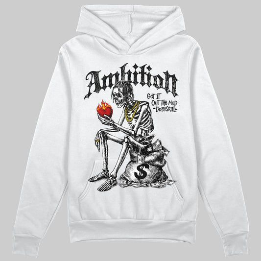 Black and White Sneakers DopeSkill Hoodie Sweatshirt Ambition Graphic Streetwear - White 