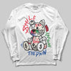 Jordan 11 Retro 285 Atlanta DopeSkill Long Sleeve T-Shirt Smile Through The Pain Graphic Streetwear - White