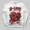 Jordan 12 Retro Flu Game (2025) DopeSkill Long Sleeve T-Shirt Crying Heart Graphic Streetwear - White