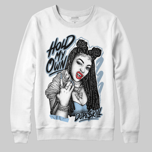 Jordan 40 “Blue Suede” DopeSkill Sweatshirt New H.M.O Graphic Streetwear - White