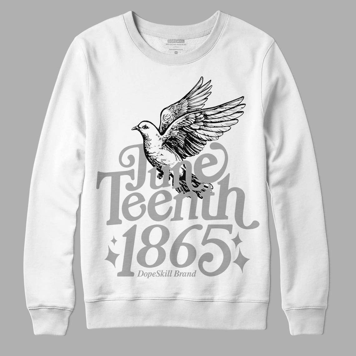 Dunk Low ‘Pure Platinum’ DopeSkill Sweatshirt Juneteenth 1865 Graphic Streetwear - White