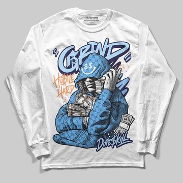 University Blue Sneakers DopeSkill Long Sleeve T-Shirt Grind Pray Graphic Streetwear - White 