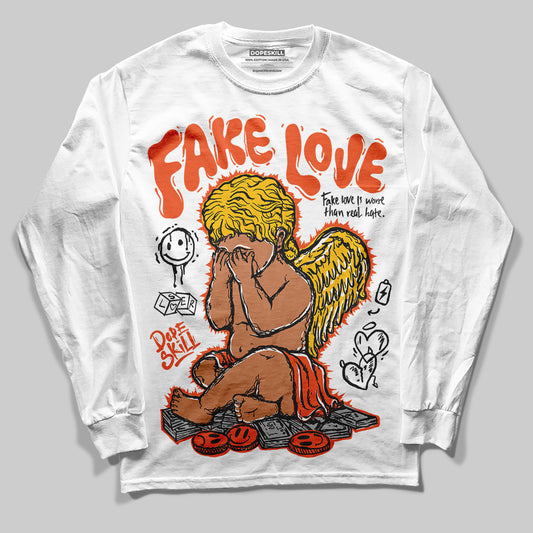 MSCHF Super Normal 2 Orange Milk DopeSkill Long Sleeve T-Shirt New Fake Love Graphic Streetwear - White 