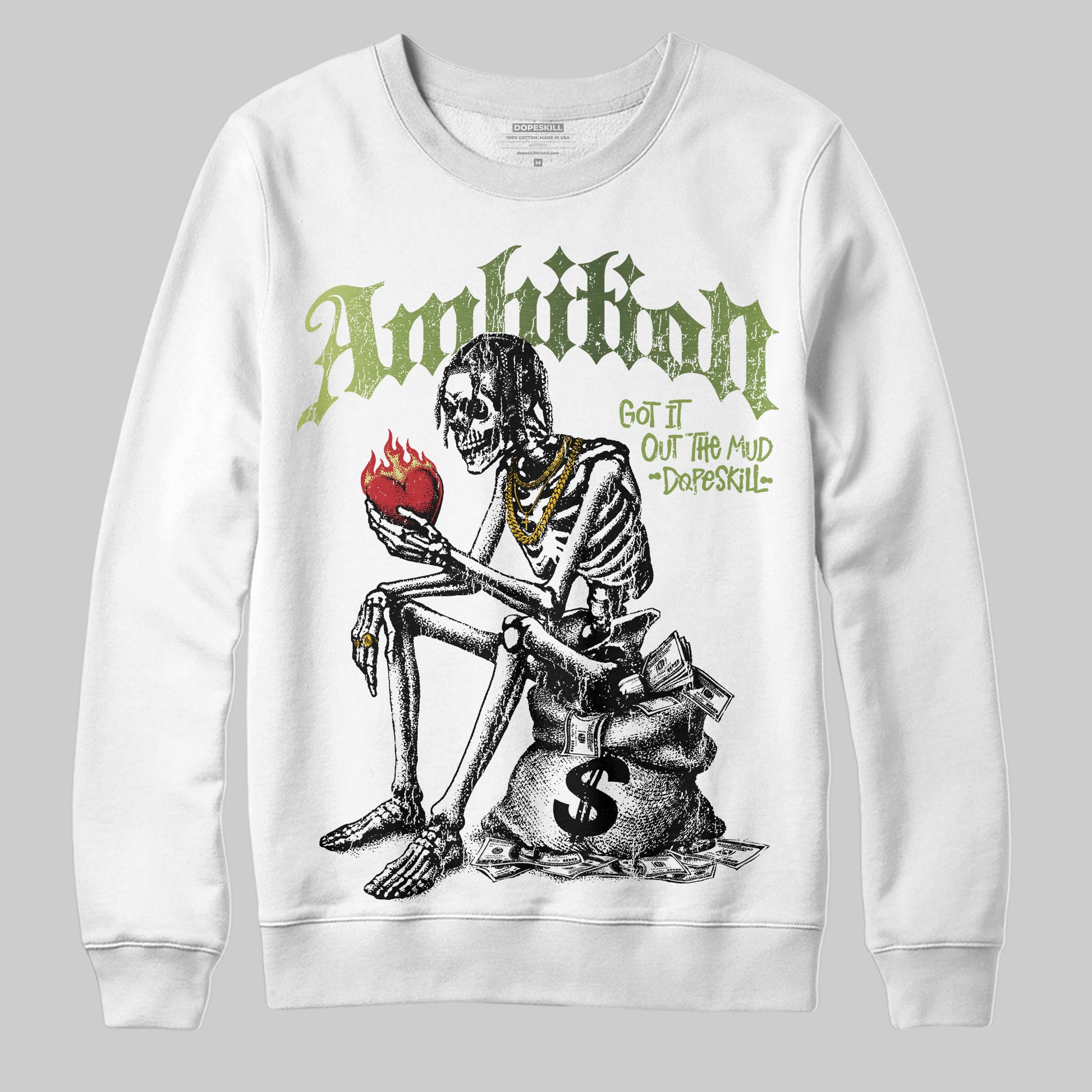 Foamposite Pro 'Pine Green' DopeSkill Sweatshirt Ambition Graphic Streetwear - White 