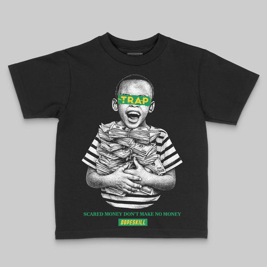 Green Sneakers DopeSkill Toddler Kids T-shirt Scared Money Don't Make No Money Graphic Streetwear - Black
