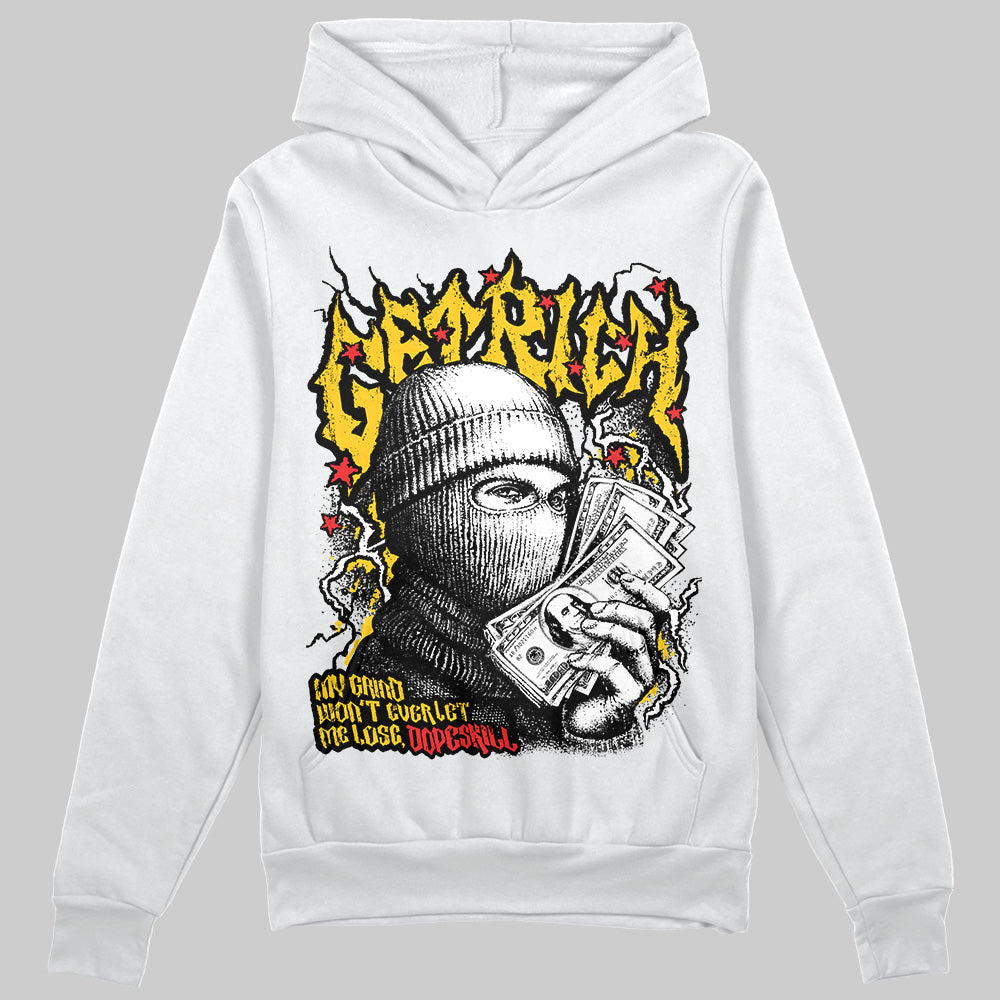 Yellow Sneakers DopeSkill Hoodie Sweatshirt New Get Rich Graphic Streetwear - White