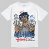 Jordan 3 "True Blue" DopeSkill T-Shirt All Hustle No Luck Graphic Streetwear - White 