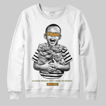 Olive Sneakers DopeSkill Sweatshirt Scared Money Don't Make No Money Graphic Streetwear - White