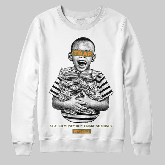 Olive Sneakers DopeSkill Sweatshirt Scared Money Don't Make No Money Graphic Streetwear - White
