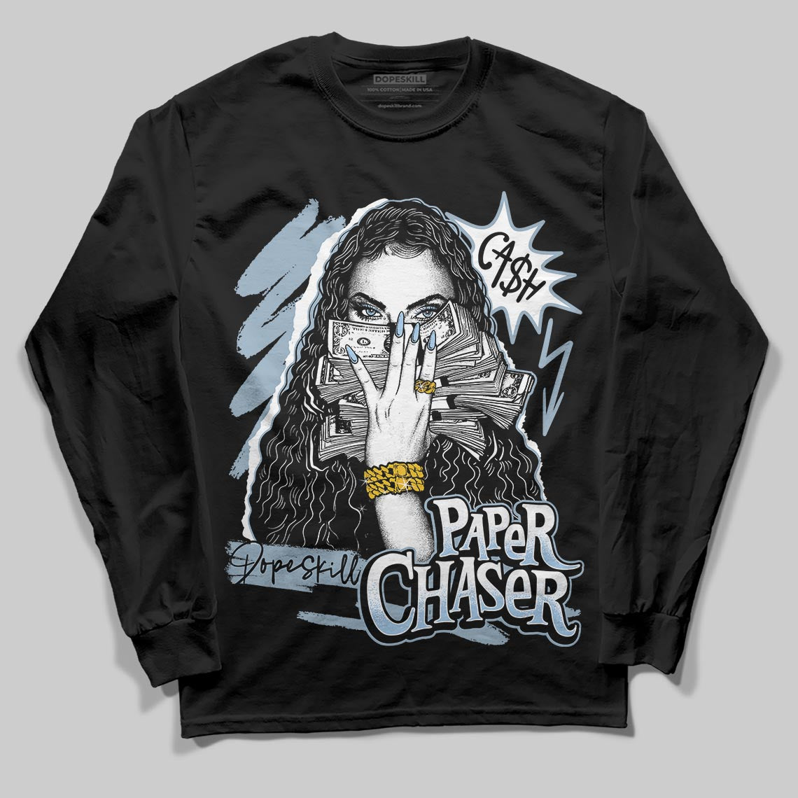 Jordan 40 “Blue Suede” DopeSkill Long Sleeve T-Shirt NPC Graphic Streetwear - Black