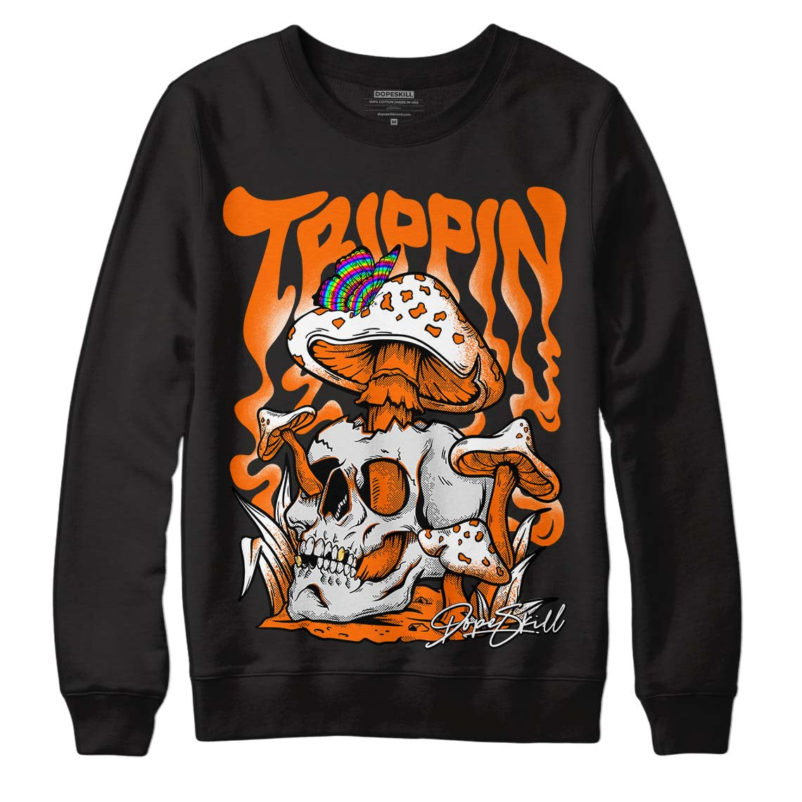 Orange, Black & White Sneakers DopeSkill Sweatshirt Trippin Graphic Streetwear - Black