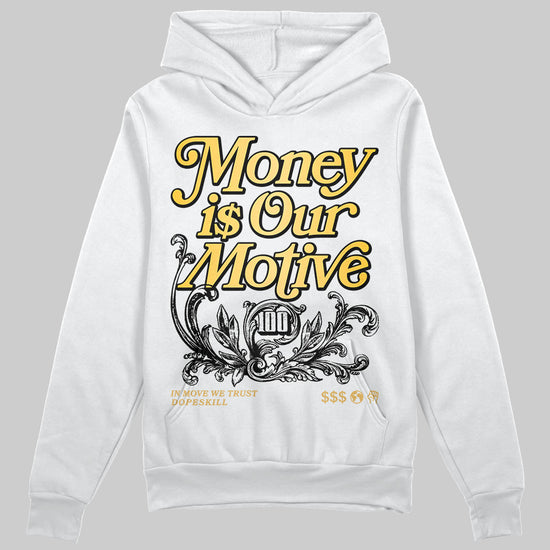 Jordan 12 "Phantom" DopeSkill Hoodie Sweatshirt Money Is Our Motive Typo Graphic Streetwear - White