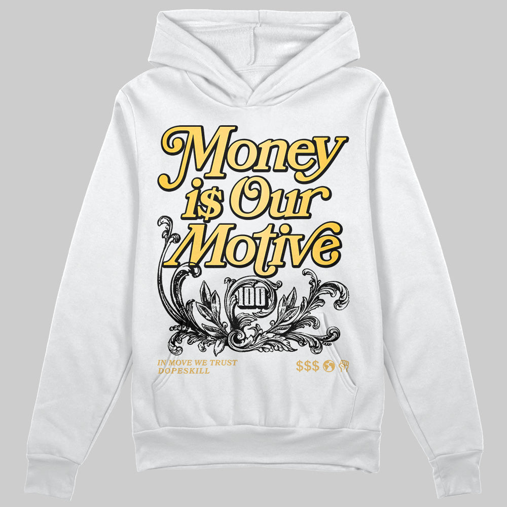 Jordan 12 "Phantom" DopeSkill Hoodie Sweatshirt Money Is Our Motive Typo Graphic Streetwear - White