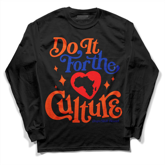 Dunk Low Futura Orange Blaze DopeSkill Long Sleeve T-Shirt Do It For The Culture Graphic Streetwear - Black