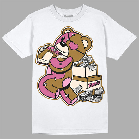 Dunk Low Just Do It “Bronzine/Playful Pink” DopeSkill T-Shirt Bear Steals Sneaker Graphic Streetwear - White 