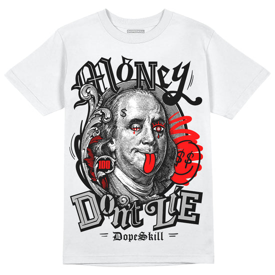 Black and White Sneakers DopeSkill T-Shirt Money Don't Lie Graphic Streetwear - White 