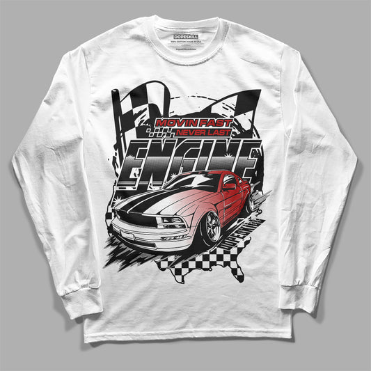 Jordan 14 "Black/White" DopeSkill Long Sleeve T-Shirt ENGINE Tshirt Graphic Streetwear - White