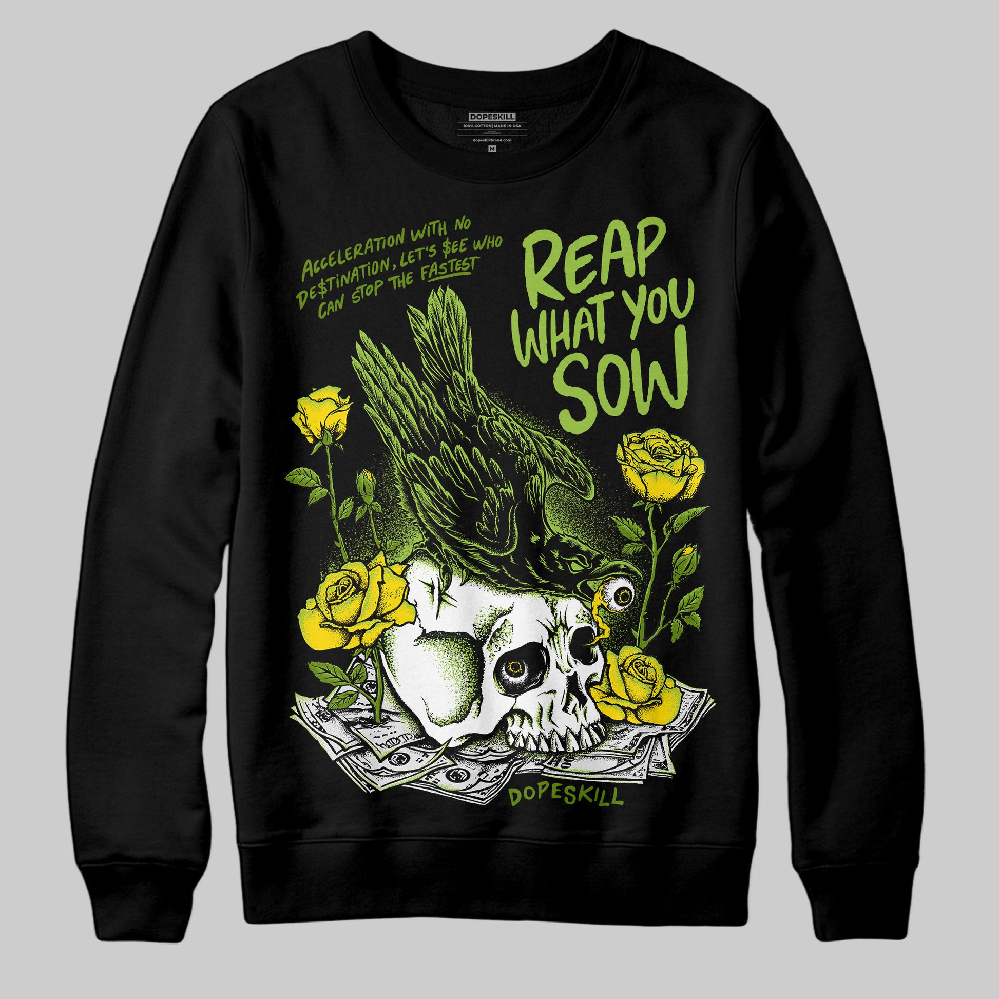 Dunk Low 'Chlorophyll' DopeSkill Sweatshirt Reap What You Sow Graphic Streetwear - Black