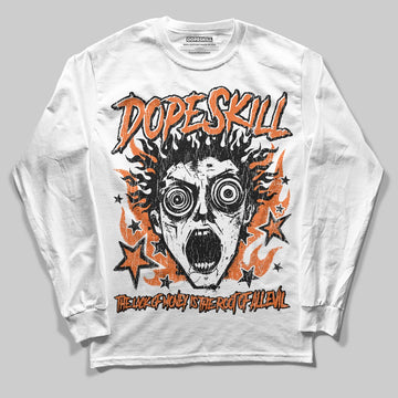 Orange, Black and White Sneakers DopeSkill Long Sleeve T-Shirt Root of Evil Graphic Streetwear - White
