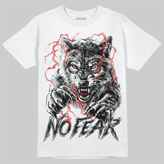 Jordan 12 Black Wolf Grey DopeSkill T-Shirt No Fear Graphic Streetwear - White