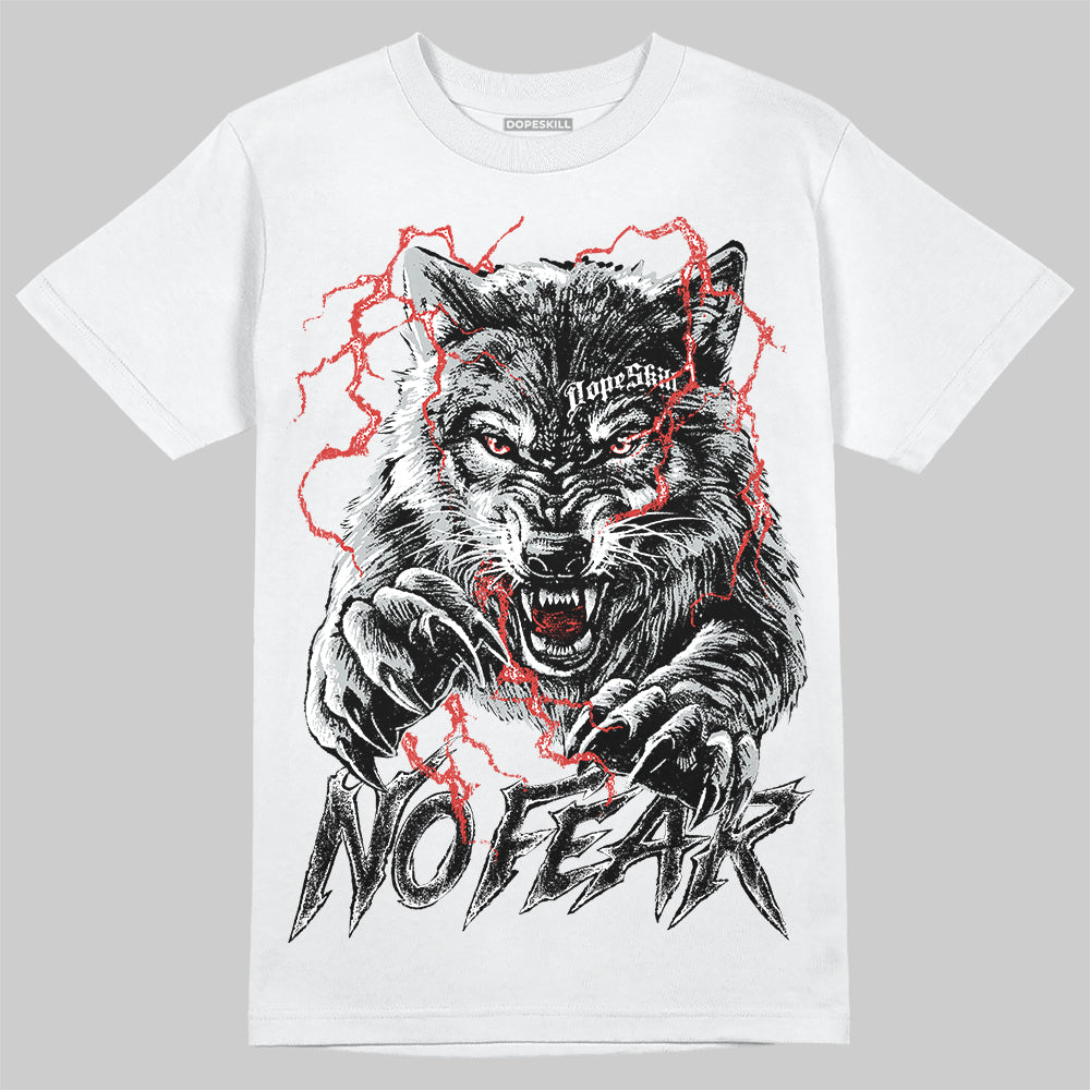 Jordan 12 Black Wolf Grey DopeSkill T-Shirt No Fear Graphic Streetwear - White