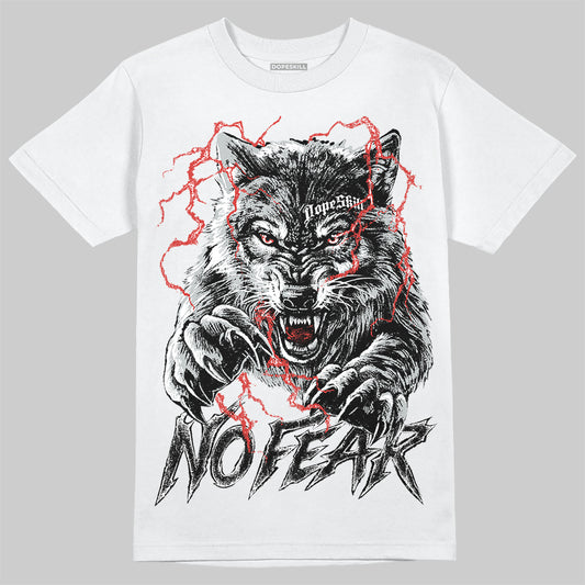 Jordan 12 Black Wolf Grey DopeSkill T-Shirt No Fear Graphic Streetwear - White