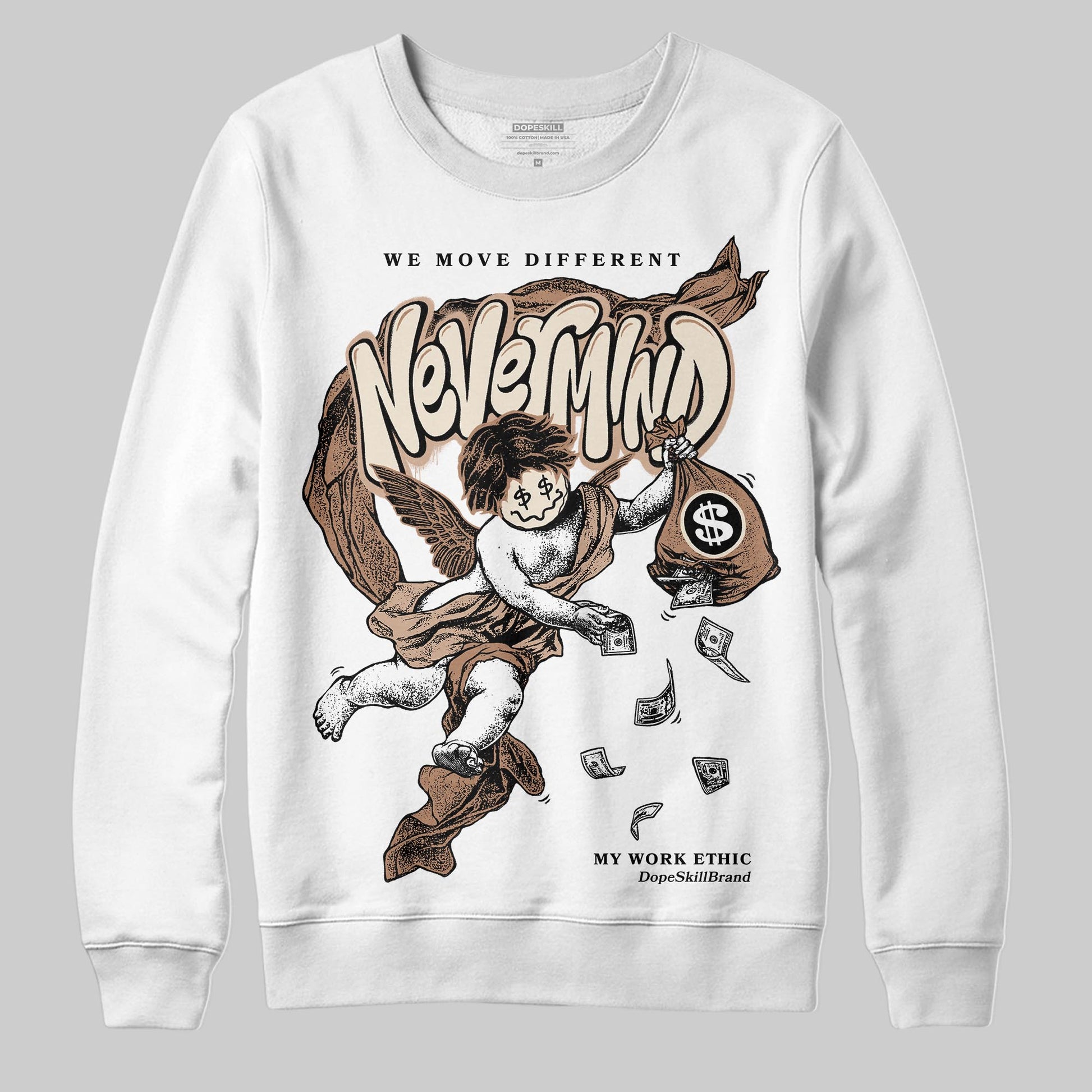 Jordan 4 Retro Cozy Girl DopeSkill Sweatshirt Nevermind Graphic Streetwear - White