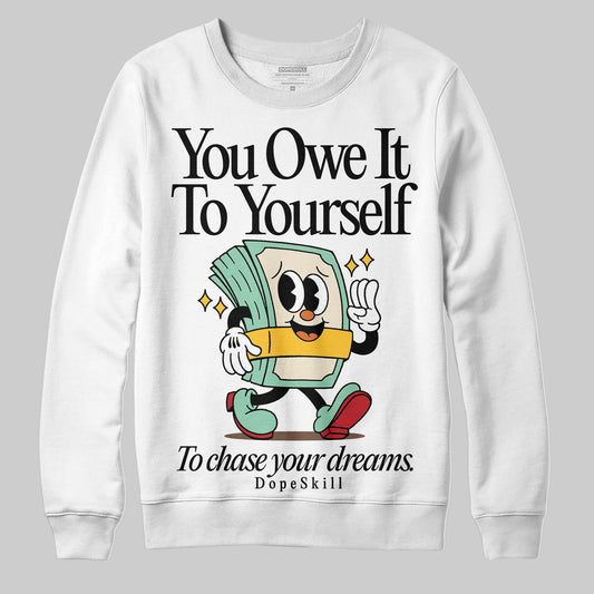 SB Dunk Low Rodeo Tourmaline DopeSkill Sweatshirt Owe It To Yourself Graphic Streetwear - White