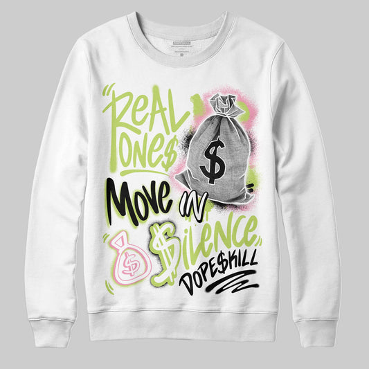 Chase B x Travis Scott x Jordan Jumpman Jack DopeSkill Sweatshirt Real Ones Move In Silence Graphic Streetwear - White 
