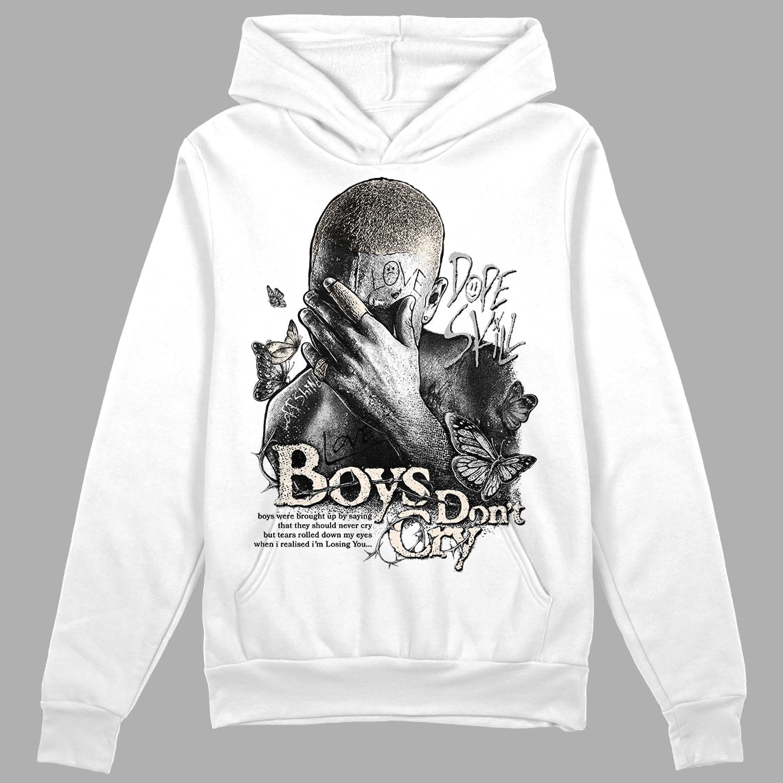 Dunk Low Cool Grey DopeSkill Hoodie Sweatshirt Boys Don't Cry Graphic Streetwear - White 