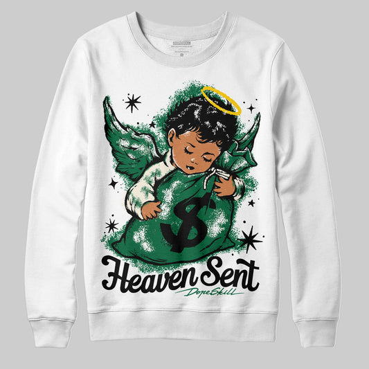 Jordan 13 GS “Pine Green” DopeSkill Sweatshirt Heaven Sent Graphic Streetwear - White