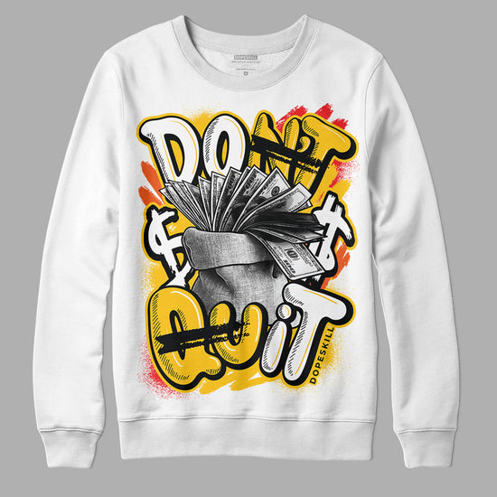 Yellow Sneakers DopeSkill Sweatshirt Don't Quit Graphic Streetwear - White