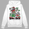 Black and White Sneakers DopeSkill Hoodie Sweatshirt Born To Be Rich Graphic Streetwear - WHite 