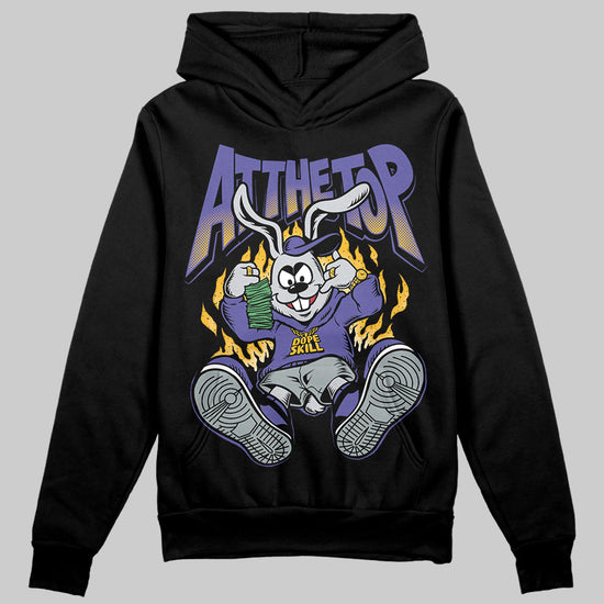 Jordan 4 Retro Lakers DopeSkill Hoodie Sweatshirt At The Top Graphic Streetwear - black