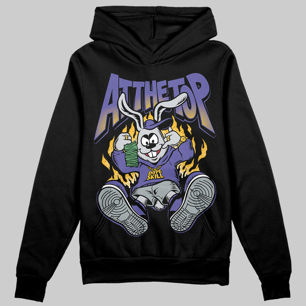 Jordan 4 Retro Lakers DopeSkill Hoodie Sweatshirt At The Top Graphic Streetwear - black