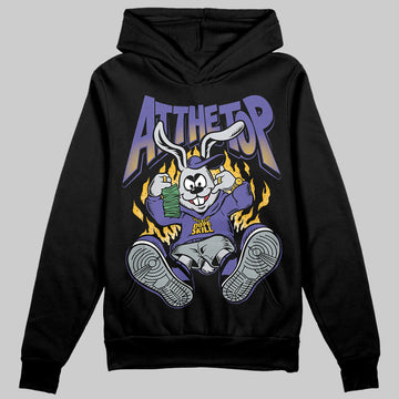 Jordan 4 Retro Lakers DopeSkill Hoodie Sweatshirt At The Top Graphic Streetwear - black