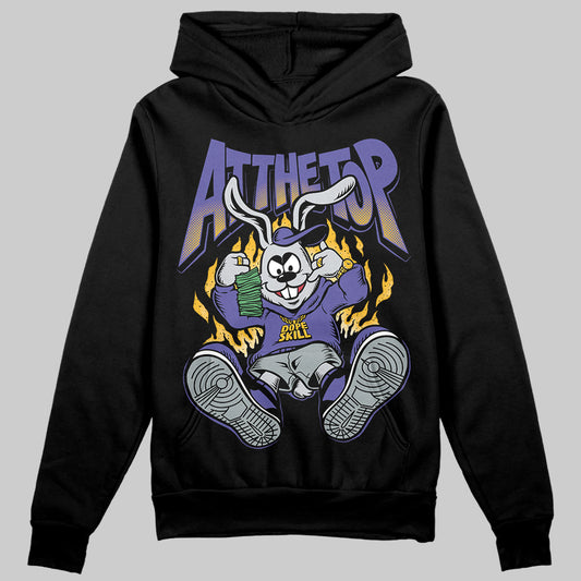 Jordan 4 Retro Lakers DopeSkill Hoodie Sweatshirt At The Top Graphic Streetwear - black