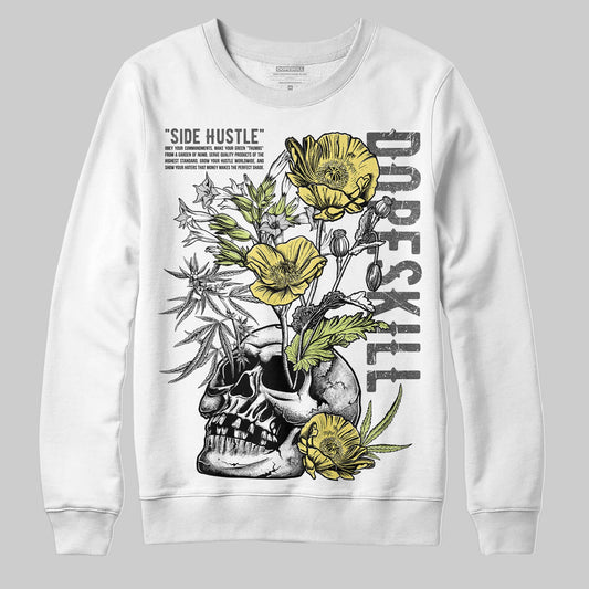Jordan 4 GS “Light Lemon Twist” DopeSkill Sweatshirt Side Hustle Graphic Streetwear - White