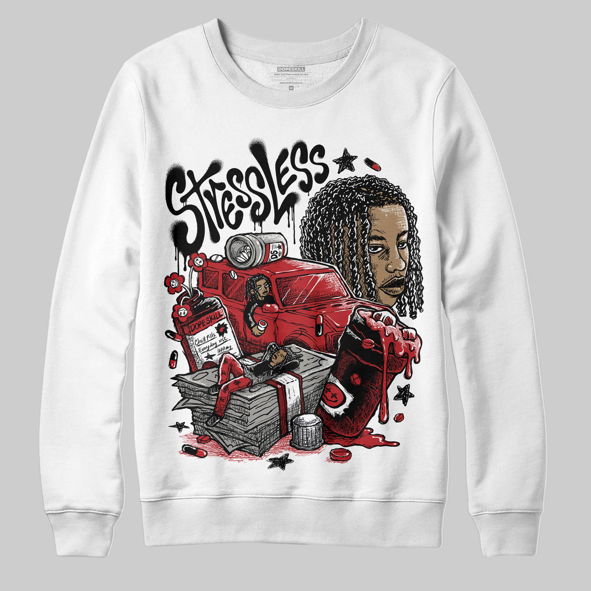 Jordan 12 Retro Flu Game (2025) DopeSkill Sweatshirt Stressless Graphic Streetwear - White