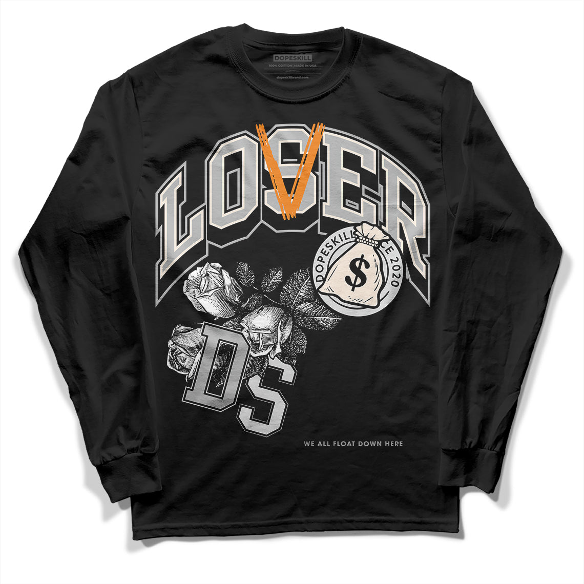 Dunk Low Cool Grey DopeSkill Long Sleeve T-Shirt Loser Lover Graphic Streetwear - Black