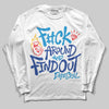 Royal Blue Sneakers DopeSkill Long Sleeve T-Shirt F#ck Around And Find Out Graphic Streetwear - White